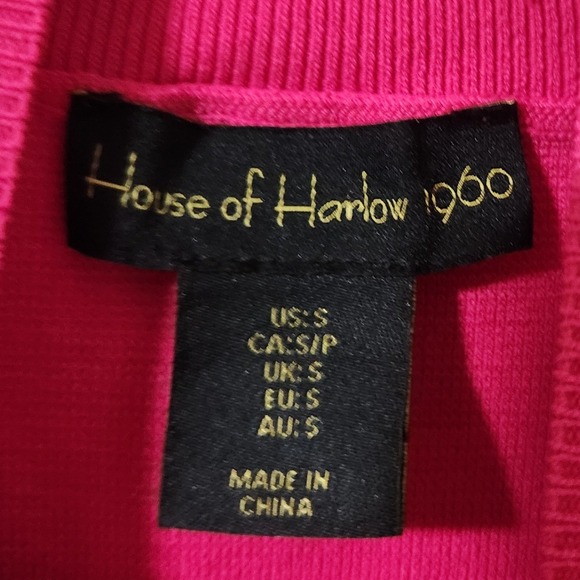 House of Harlow 1960 hot pink mockneck sweater tank Womens size small - Picture 4 of 4